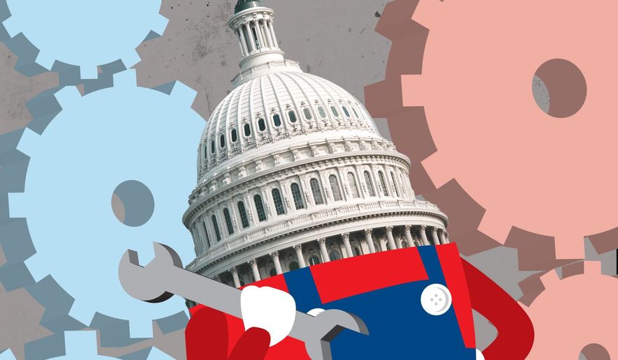 Illustration on congressional responsibility by Linas Garsys/The Washington Times