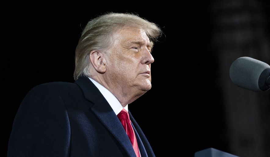 President Donald Trump speaks at a campaign rally at Duluth International Airport, Wednesday, Sept. 30, 2020, in Duluth, Minn. (AP Photo/Alex Brandon)