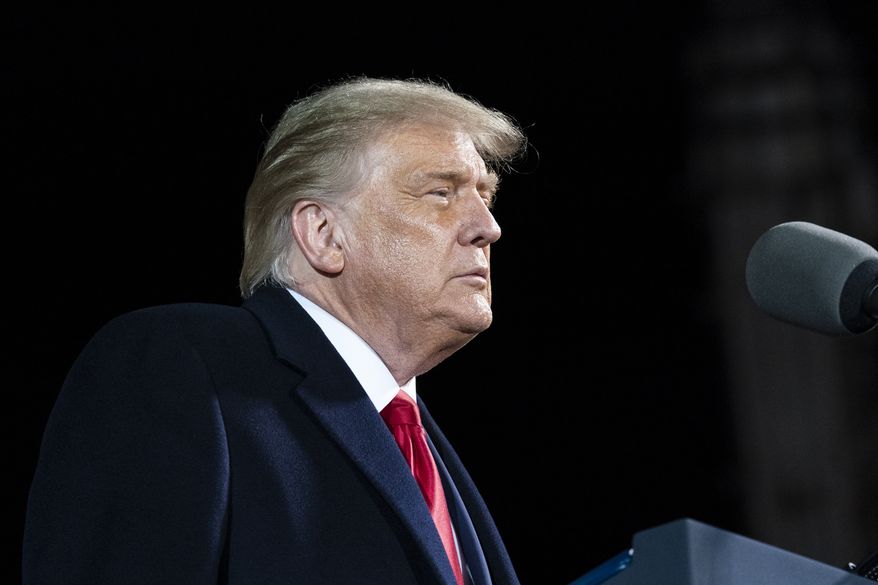 President Donald Trump speaks at a campaign rally at Duluth International Airport, Wednesday, Sept. 30, 2020, in Duluth, Minn. (AP Photo/Alex Brandon)