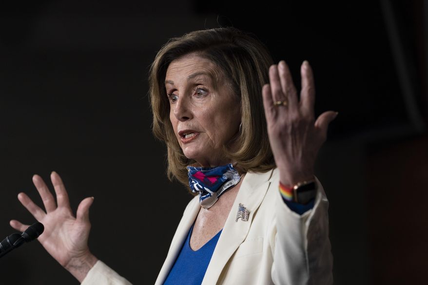 House Speaker Nancy Pelosi of Calif., speaks during a weekly news conference, Thursday, Oct. 1, 2020, on Capitol Hill in Washington. (AP Photo/Jacquelyn Martin)