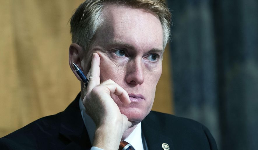 In this Sept. 24, 2020, file photo, Sen. James Lankford, R-Okla., appears on Capitol Hill in Washington. (Tom Williams/Pool via AP, File)