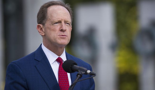 Sen. Pat Toomey, R-Pa., speaks during a ceremony Wednesday, Sept. 18, 2019, in Washington. Toomey will not seek re-election in 2022, according to a person with direct knowledge of Toomey&#x27;s plans, Sunday, Oct. 4, 2020. (AP Photo/Alex Brandon)