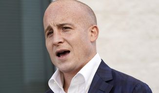U.S. Rep. Max Rose, (D-N.Y.) speaks during a portrait session outside his office in Staten Island, Thursday, Oct. 8, 2020, in New York. Rose, a 33 year-old army veteran who served in Afghanistan, represents New York&#x27;s 11th Congressional District, a swing district encompassing Staten Island and South Brooklyn. He is only the second Democrat to represent the district in 30 years. Rose is facing a stiff challenge from Republican Nicole Malliotakis. (AP Photo/Kathy Willens)