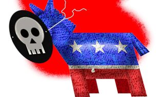 Illustration on the Democratic Party by Alexander Hunter/The Washington Times