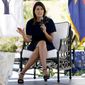 Former U.N. Ambassador Nikki Haley campaigns for U.S Sen. Martha McSally, R-Ariz., Monday, Oct. 12, 2020, in Scottsdale, Ariz. (AP Photo/Matt York) ** FILE **