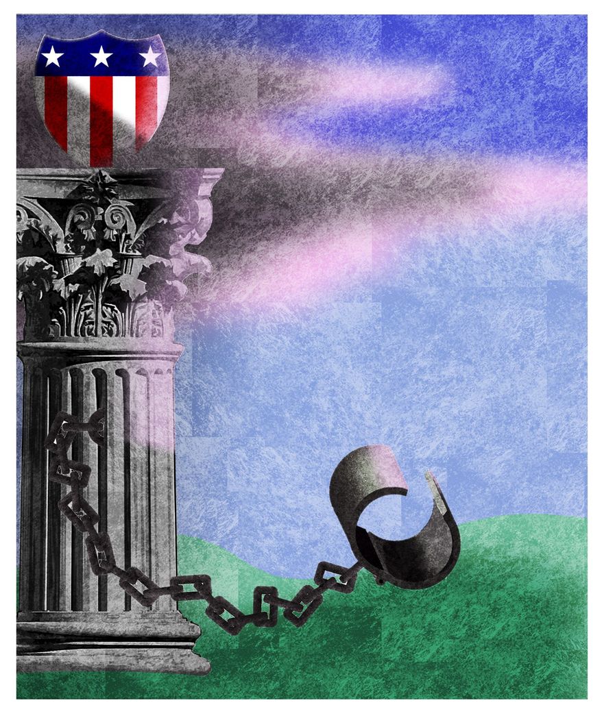 Illustration on ignoring  government COVID restrictions by Alexander Hunter/The Washington Times