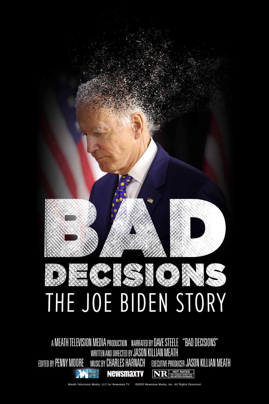 The political beliefs of Democratic presidential nominee Joseph R. Biden are the source of a prime-time documentary. "Bad Decisions: The Joe Biden Story" chronicles the ideological journey of Mr. Biden from moderate Democrat to the far left. (Image courtesy of Jason Meath)