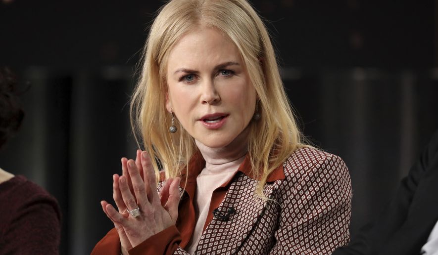 FILE - In this Wednesday, Jan. 15, 2020, file photo, Nicole Kidman speaks at the &amp;quot;The Undoing&amp;quot; panel during the HBO TCA 2020 Winter Press Tour at the Langham Huntington in Pasadena, Calif. More than $5.1 million in funds were given to over 70 nonprofit organizations during the “HFPA Philanthropy: Empowering the Next Generation” virtual event on Tuesday, Oct. 13, 2020. Kidman was among the entertainers who appeared to discuss the charities that benefit from HFPA grants. (Photo by Willy Sanjuan/Invision/AP, File)
