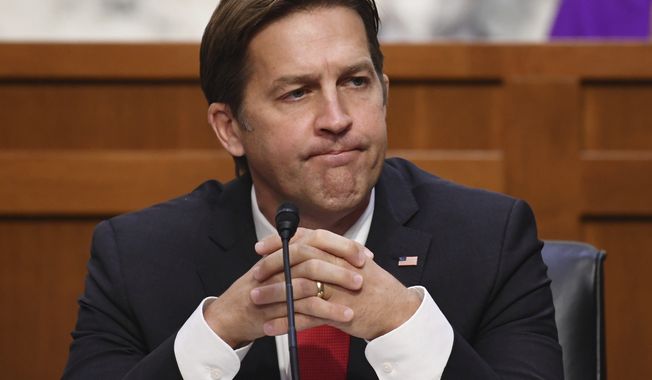 Sen. Ben Sasse, R-Neb., speaks during the confirmation hearing for Supreme Court nominee Amy Coney Barrett, before the Senate Judiciary Committee, Thursday, Oct. 15, 2020, on Capitol Hill in Washington. (Kevin Dietsch/Pool via AP)