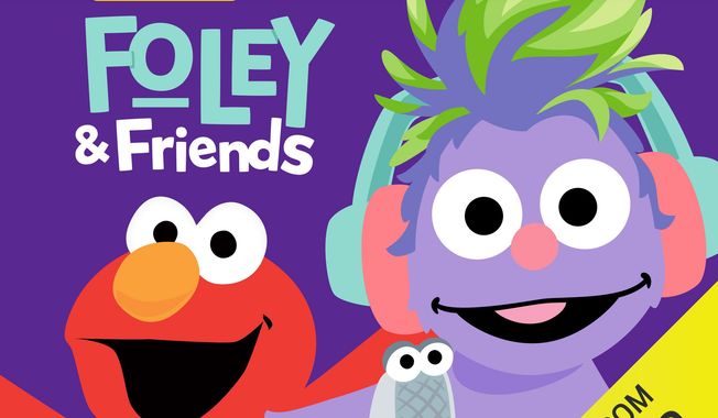 This image released by Audible shows cover art for "The Sesame Street Podcast with Foley & Friends." The podcast, led by 6-year-old furry monster Foley and her sidekick Mikee the Microphone, gives some screen-free educational entertainment to kids who may be having spotty school lessons during the pandemic. (Audible via AP)