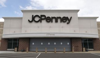 FILE - In this May 8, 2020 file photo, a parking lot at a JC Penney store is empty in Roseville, Mich.  J.C. Penney anticipates being out of bankruptcy protection before the December holiday season. The retailer said Wednesday, Oct. 21 that it filed a draft asset purchase agreement under which mall owners Brookfield Asset Management Inc. and Simon Property Group will acquire substantially all of its retail and operating assets through a combination of cash and new term loan debt. (AP Photo/Paul Sancya, File)