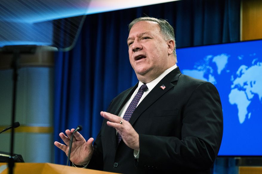 Secretary of State Mike Pompeo speaks during a news conference at the State Department, Wednesday, Oct. 14, 2020, in Washington. (AP Photo/Manuel Balce Ceneta, POOL)
