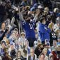 BYU fans sit among BYU cutout fans in the first half during an NCAA college football game against Texas State Saturday, Oct. 24, 2020, in Provo, Utah. (AP Photo/Rick Bowmer)