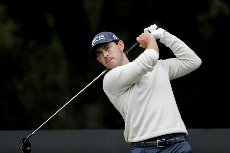 Patrick Cantlay hits from the second tee during the final round of the Zozo Championship golf tournament Sunday, Oct. 25, 2020, in Thousand Oaks, Calif. (AP Photo/Ringo H.W. Chiu)