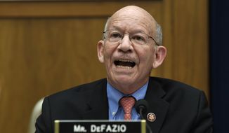 In this May 15, 2019, photo, Rep. Peter DeFazio, D-Ore., speaks during a House Transportation Committee hearing on Capitol Hill in Washington. (AP Photo/Susan Walsh) **FILE**