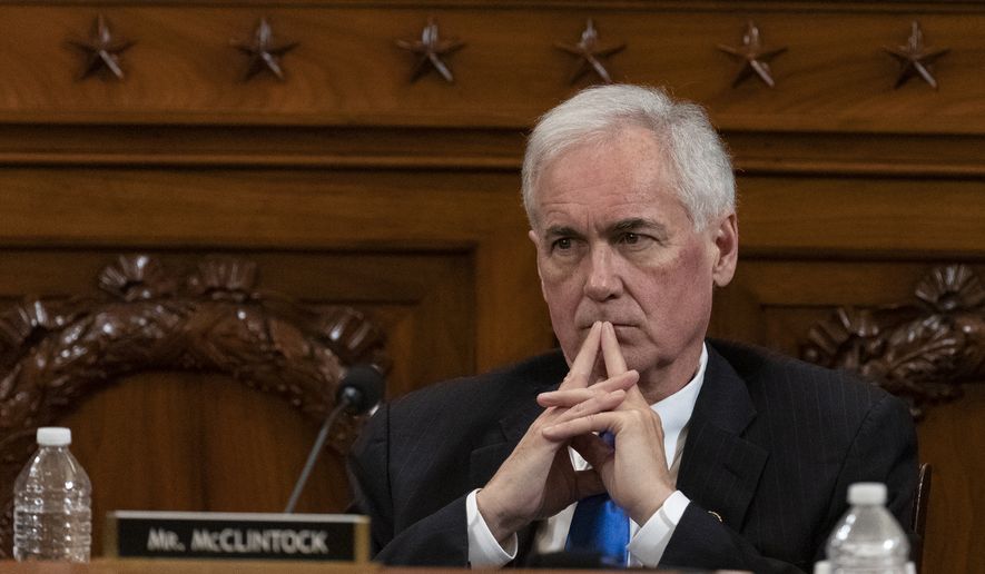 “This balance of power has made America the most stable and durable democracy established in the modern world. Unfortunately, this election cycle promises to be challenging to both the Constitution and the republic it formed,” said Rep. Tom McClintock, California Republican. (Associated Press)