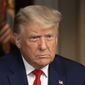 In this file image provided by CBSNews/60 MINUTES, President Donald Trump speaks during an interview conducted by Lesley Stahl in the White House, Tuesday, Oct. 20, 2020. (CBSNews/60 MINUTES via AP)  **FILE**