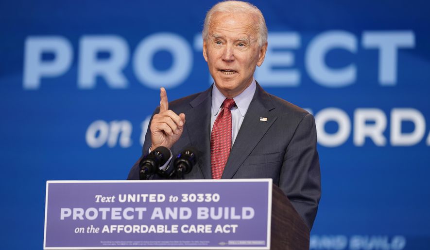 Democratic presidential candidate former Vice President Joe Biden speaks about the Coronavirus and health care at The Queen theater, Wednesday, Oct. 28, 2020, in Wilmington, Del. (AP Photo/Andrew Harnik)