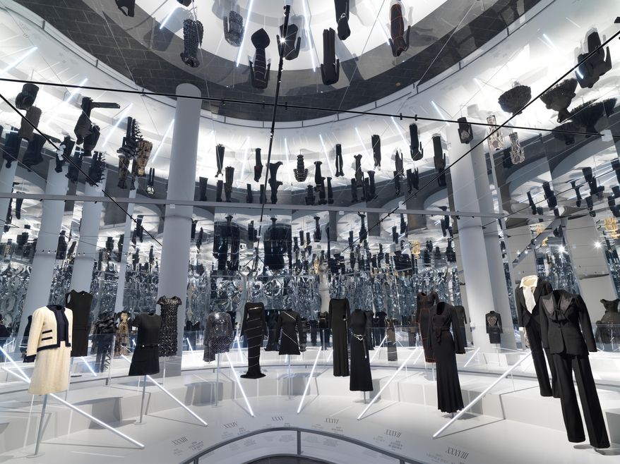 This image released by the Metropolitan Museum of Art in New York shows a view of The Costume Institute’s exhibition "About Time: Fashion and Duration," tracing 150 years of fashion. (Anna-Marie Kellen/Metropolitan Museum of Art via AP)