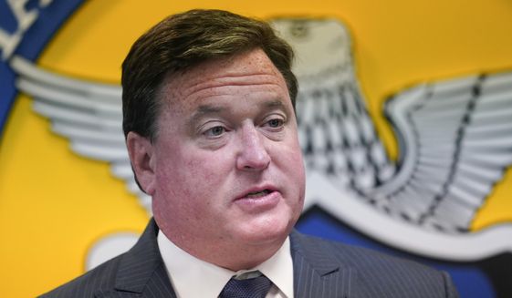 In this Sept. 16, 2020 file photo, Republican attorney general candidate Todd Rokita speaks during a news conference in Indianapolis. (AP Photo/Darron Cummings, File)