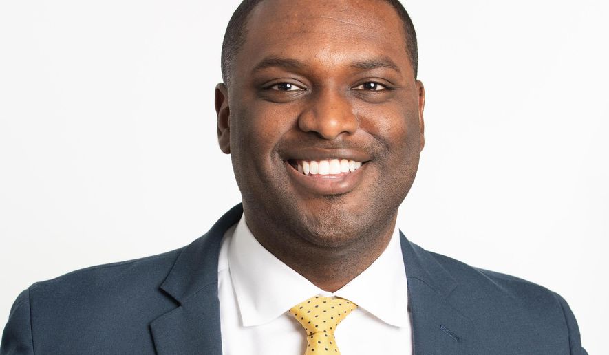 In this December 2019 photo provided by Mondaire Jones for Congress, candidate Mondaire Jones poses for a photo in New York. Jones, an attorney with the backing of the New York Democratic Party's left wing, has won the Democratic primary in New York's 17th Congressional District. In November 2020, he will face retired New York City firefighter Maureen McArdle Schulman, a Republican who defeated chemical engineer Yehudis Gottesfeld in the GOP primary. (Laura Brett/Mondaire Jones for Congress via AP)
