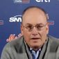 This photo from a Zoom press conference shows New York Mets owner Steve Cohen, Tuesday, Nov. 10, 2020.  (New York Mets via AP)