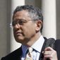 CNN legal analyst Jeffrey Toobin leaves the Supreme Court after it finished the day&#39;s arguments on the health care law signed by President Barack Obama in Washington on March 27, 2012. The New Yorker has parted ways with longtime staff writer Toobin after he reportedly exposed himself during a Zoom conference last month. He had already been on suspension and is also on leave from CNN, where he has been a legal commentator. (AP Photo/Charles Dharapak, File)