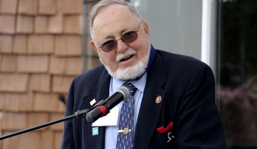 In this Aug. 26, 2020, photo, U.S. Rep. Don Young, an Alaska Republican, speaks during a ceremony in Anchorage, Alaska. (AP Photo/Mark Thiessen) **FILE**