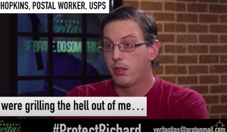 Postal worker Richard Hopkins speaks to Project Veritas about the election. (Screen grab from Project Veritas video, used with permssion)