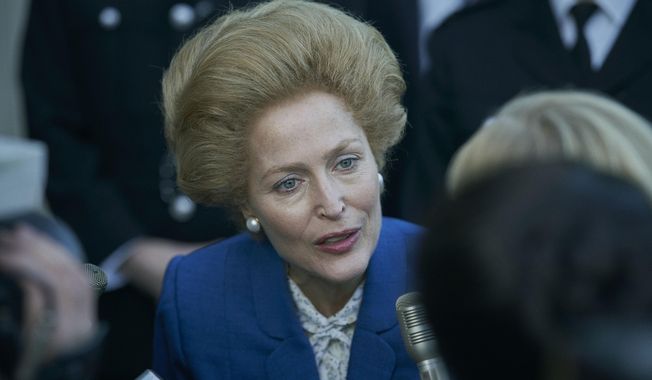 This image released by Netflix shows Gillian Anderson in a scene from &amp;quot;The Crown.&amp;quot; Season four premieres on Sunday, Nov. 15. (Des Willie/Netflix via AP)