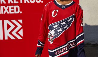 The Washington Capitals unveiled its new Adidas &quot;Reverse Retro&quot; jersey Monday, Nov. 16, 2020. (Courtesy of Washington Capitals)