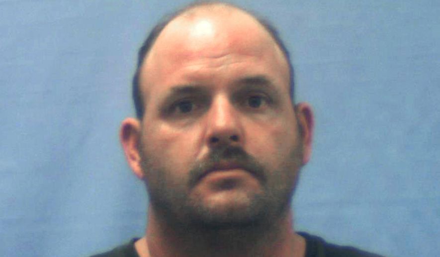FILE- This undated photo provided by the Crawford County Jail in Van Buren, Ark., shows Rusty Frasier. The Texas man has been sentenced to life in prison for his role in the slayings of a Kansas couple who were killed after a carnival worker ordered their deaths as part of a fictitious carnival mafia. Frasier, of Aransas Pass, Texas, was sentenced Friday, Nov. 13, 2020, to life without parole for 50 years on each of two counts of first-degree murder. (Crawford County Jail via AP)