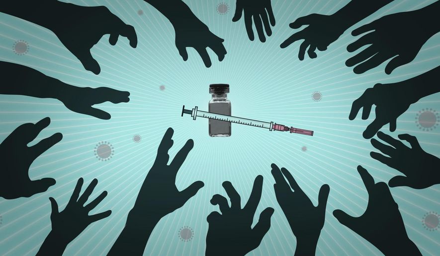 Who will be the first to get COVID-19 vaccines? AP Illustration/Peter Hamlin