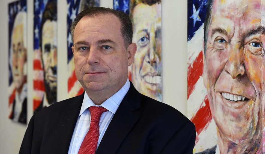 This 2018 photo shows Chris Ruddy, CEO of Newsmax. The network&#39;s rise in popularity has been astonishingly swift and could indicate the first serious threat to Fox News Channel&#39;s iron grip on conservative viewers in two decades. (Newsmax via AP)