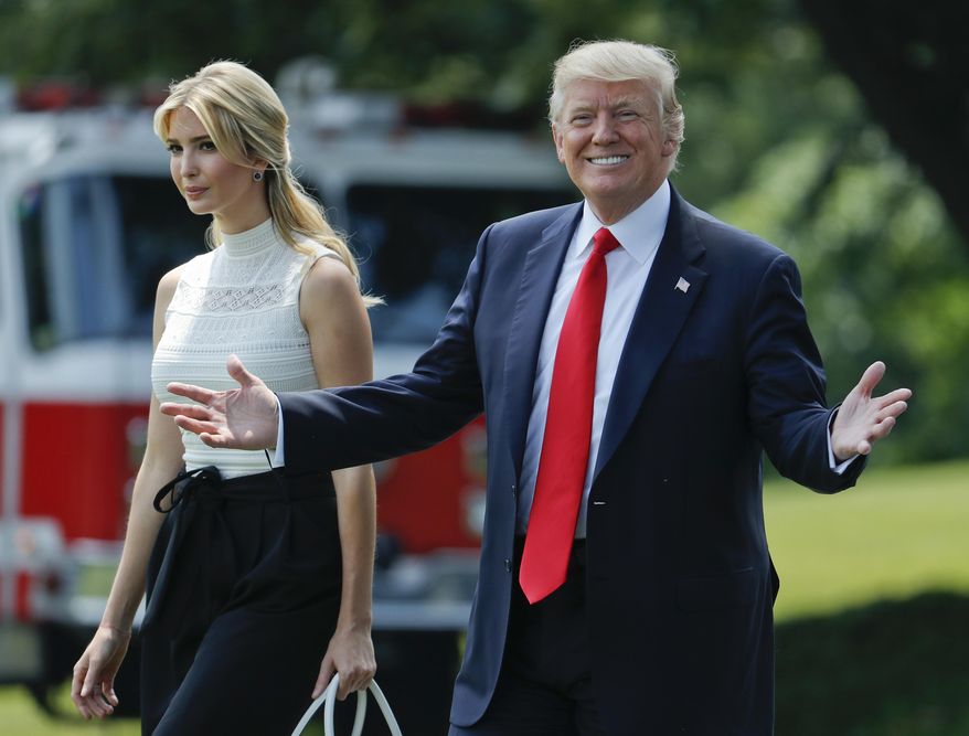 FILE- In this June 13, 2017, file photo, Ivanka Trump joins her father, President Donald Trump, as they walk across the South Lawn of the White House in Washington. New York&#x27;s attorney general has sent a subpoena to the Trump Organization for records related to consulting fees paid to Ivanka Trump as part of a broad civil investigation into the president&#x27;s business dealings, a law enforcement official said Thursday, Nov. 19, 2020.(AP Photo/Pablo Martinez Monsivais, File)