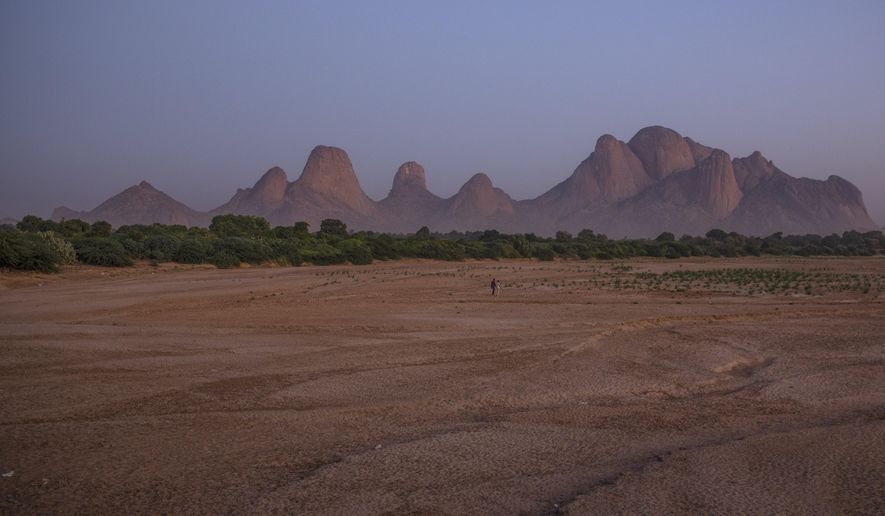 A general view of Kassala Mountains near the border with Eritrea, eastern Sudan, Nov. 20, 2020. Ethiopia's deadly conflict with its northern Tigray region spilled over the border as several thousand people fled into Sudan, along with soldiers seeking protection, while the Tigray regional leader accused Eritrea of attacking at the request of Ethiopia's federal government. (AP Photo/Nariman El-Mofty)