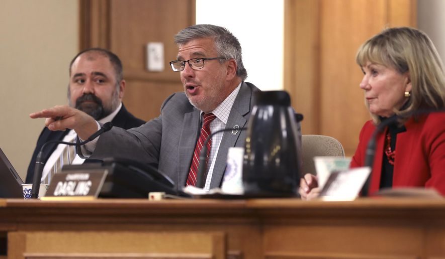 Wisconsin state Rep. John Nygren, R-Marinette, co-chair of the Joint Committee on Finance, has faulted Gov. Tony Evers&#39; administration for the slow pace at which it has processed a surge of unemployment insurance claims during the pandemic. He is seen here during a public hearing at the State Capitol on Dec. 3, 2018 in Madison, Wis. (Coburn Dukehart/Wisconsin Watch via AP)