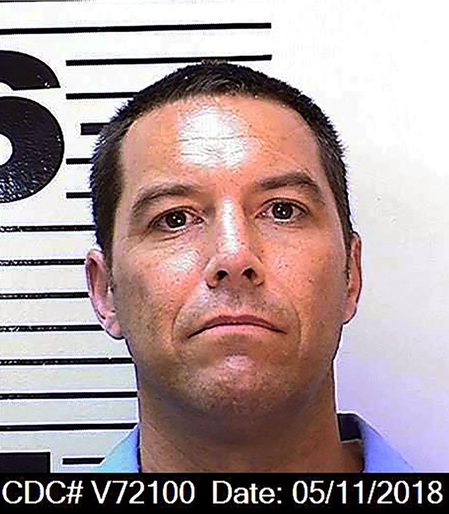 This May 11, 2018, file photo, from the California Department of Corrections and Rehabilitation, shows Scott Peterson. A California prosecutor says someone has filed an unemployment claim in the name of convicted murderer Peterson. Sacramento County District Attorney Anne Marie Schubert said it is one of at least 35,000 unemployment claims made on behalf of prison inmates between March and August 2020. (California Department of Corrections and Rehabilitation via AP, File)