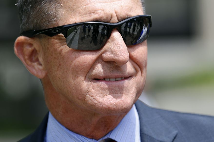 Michael Flynn, President Donald Trump&#39;s former national security adviser, departs a federal courthouse after a hearing, Monday, June 24, 2019, in Washington. (AP Photo/Patrick Semansky) ** FILE **