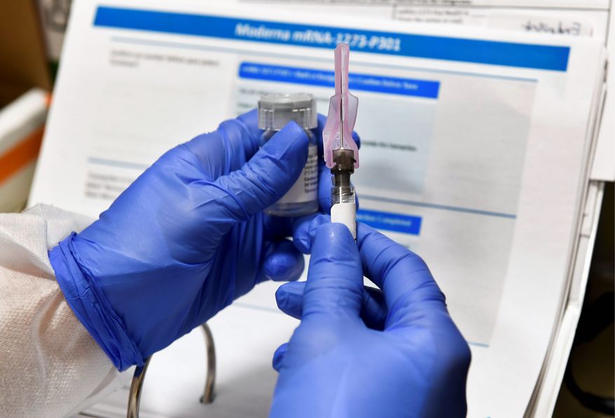 Moderna asked federal regulators for emergency approval Monday for a coronavirus vaccine. The company said its vaccine was 94% effective in its final analysis. (Associated Press)
