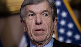 In this file photo, Sen. Roy Blunt, R-Mo., speaks to reporters on Capitol Hill in Washington, Tuesday, Dec. 1, 2020. Mr. Blunt is one of three Republican members on the Joint Congressional Committee on Inaugural Ceremonies who opposed a resolution recognizing Joseph R. Biden as the President-elect who will be sworn into office on Jan. 20, 2021. (Bill O&#x27;Leary/Pool via AP)