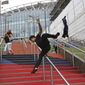 In this Aug. 16, 2018, file photo, participants of the Parkour Generations work on their practice runs outside of Wembley Stadium ahead of the 13th Rendezvous International Parkour Gathering in London. Global organizers of parkour are urging the IOC not to add the street-running sport to the 2024 Paris Olympics at a meeting next week. The Parkour Earth group has for years opposed what it calls a “hostile takeover” of the sport by the Olympic-recognized International Gymnastics Federation. Parkour Earth said Tuesday, Dec. 1, 2020 in an open letter to the International Olympic Committee that the world gymnastic body&#39;s &amp;quot;encroachment and misappropriation of our sport continues.” (AP Photo/Nishat Ahmed, File)  **FILE**