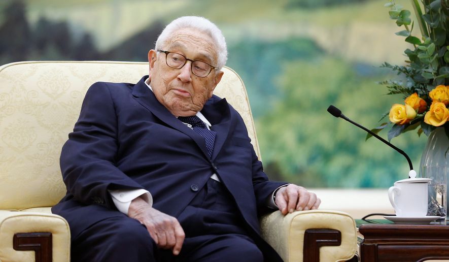 Former Secretary of State Henry Kissinger is one of the 10 members of the Pentagon&#x27;s Defense Policy Board who will be replaced. He was one of the pro-China holdovers from the Obama administration. (Associated Press/File)
