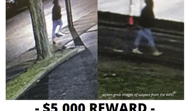 This reward poster released Tuesday, Dec. 1, 2020, by the City of Waltham on its social media accounts shows images of a possible suspect of at least 10 unprovoked brutal attacks on male pedestrians on city streets who have been targeted since Nov. 10, in Waltham, Mass. (City of Waltham Police Department via AP)