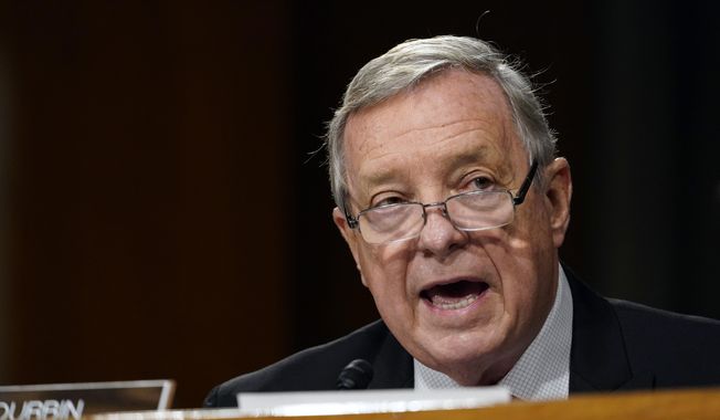 Sen. Dick Durbin, D-Ill., speaks during a Senate Judiciary Committee hearing on Capitol Hill in Washington, Tuesday, Nov. 10, 2020, in this file photo. (AP Photo/Susan Walsh, Pool)  **FILE**