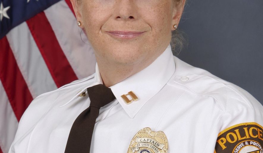 FILE - This undated file photo provided by the St. Louis County Police Department shows St. Louis County Police Chief Mary Barton. A police union made up mostly of Black officers is urging Barton to take actions to address systemic racism within the nearly 1,000-officer department. The Ethical Society of Police said in a letter Monday, Dec. 7, 2020, that action has been delayed far too long. (St. Louis County Police Department via AP, File)