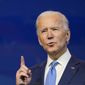 President-elect Joe Biden announces his choice for several positions in his administration during an event at The Queen theater in Wilmington, Del., Friday, Dec. 11, 2020. (AP Photo/Susan Walsh)