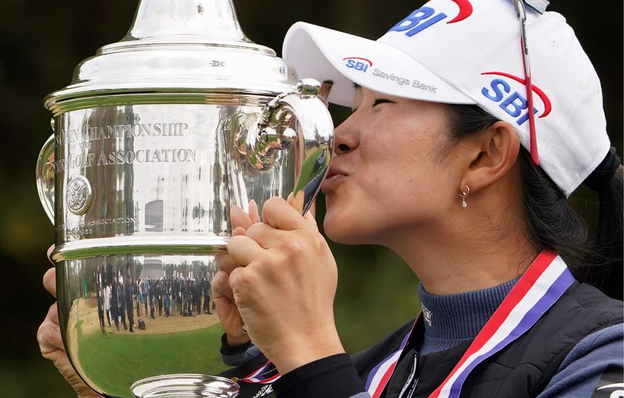 A Lim Kim became the seventh player to rally from five shots behind in the final round to win the U.S. Women's Open on Monday. "Still can't really soak in that I'm the champion," she said of her Open debut. (ASSOCIATED PRESS)