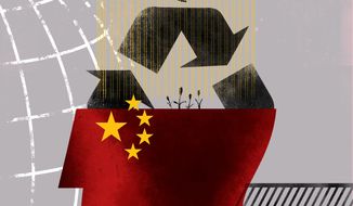 China’s green ‘useful idiots’ illustration by The Washington Times
