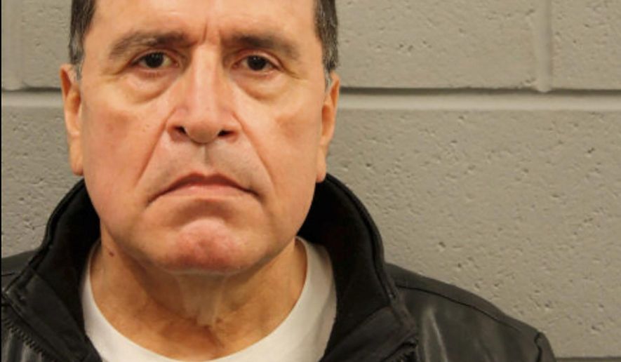 This undated photo provided by the Houston Police Department shows Mark Aguirre. Aguirre is an ex-Houston police officer who was arrested on Tuesday, Dec. 15, 2020, for aggravated assault with a deadly weapon for an incident on Oct. 19 in which he pulled over an air conditioning repairman and held him at gunpoint believing the man had 750,000 fraudulent mail-in ballots in the back of his truck. Police say there were no ballots in the truck, only air conditioning parts and tools. (Houston Police Department via AP)